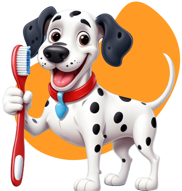 Firehouse Dentistry Mascot Holding Toothbrush